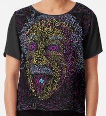 Acid Scientist tongue out psychedelic art poster Chiffon Top