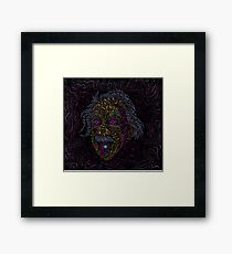 Acid Scientist tongue out psychedelic art poster Framed Print