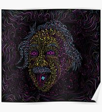 Acid Scientist tongue out psychedelic art poster Poster
