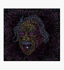 Acid Scientist tongue out psychedelic art poster Photographic Print