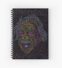 Acid Scientist tongue out psychedelic art poster Spiral Notebook
