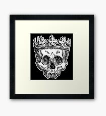 SKULL KING, DEATH, King of the Dead, Skull, Crown, on BLACK Framed Print
