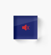 Mute Key Red Acrylic Block