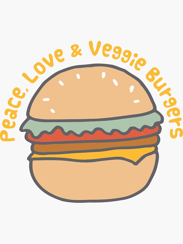 Peace, Love & Veggie Burgers by awkwarddesignco