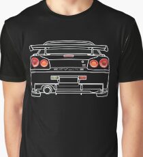 Camiseta gráfica Nissan GTR R34 Blanco