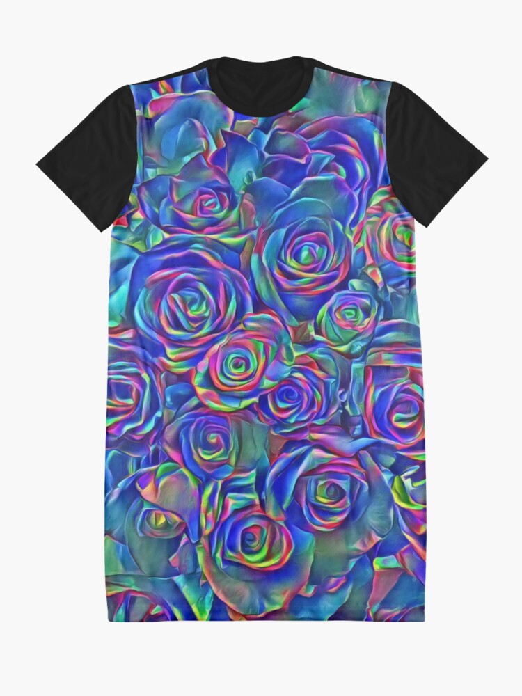Alternate view of Roses of cosmic lights Graphic T-Shirt Dress
