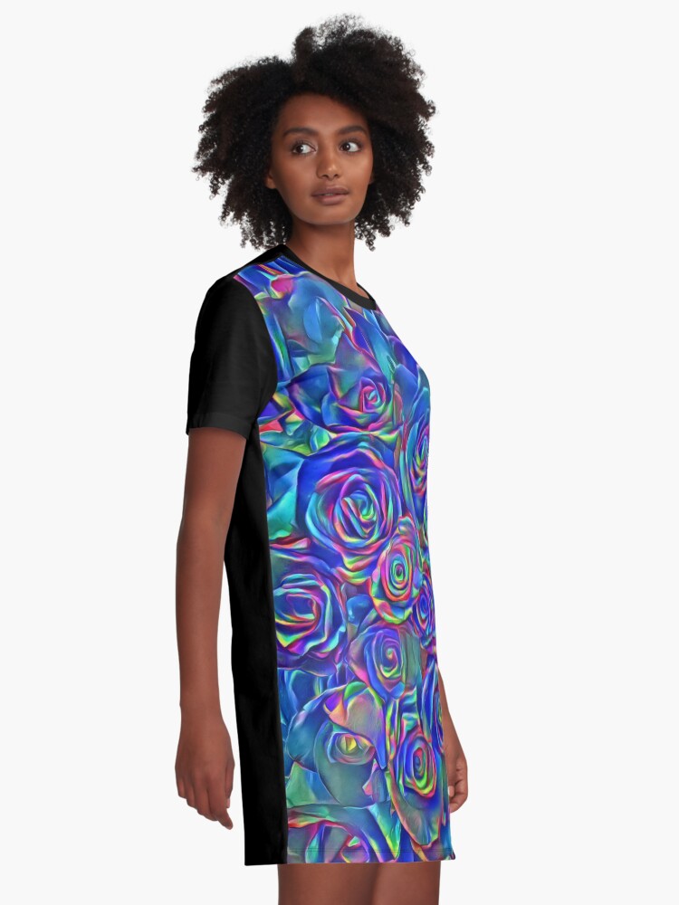 Alternate view of Roses of cosmic lights Graphic T-Shirt Dress