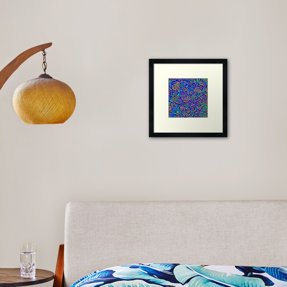 Roses of cosmic lights Framed Art Print