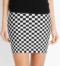Classic Black and White Checkerboard Repeating Pattern Mini Skirt
