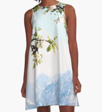 Apple Blossoms and Mountains A-Line Dress