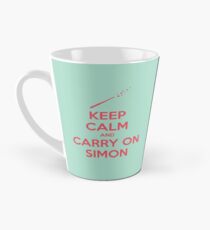 Bleib ruhig und mach Simon weiter (Pink Text) Tasse (konisch)