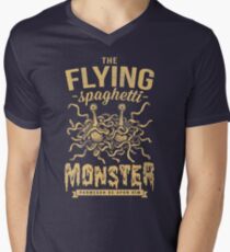 The Flying Spaghetti Monster (dark) Men's V-Neck T-Shirt