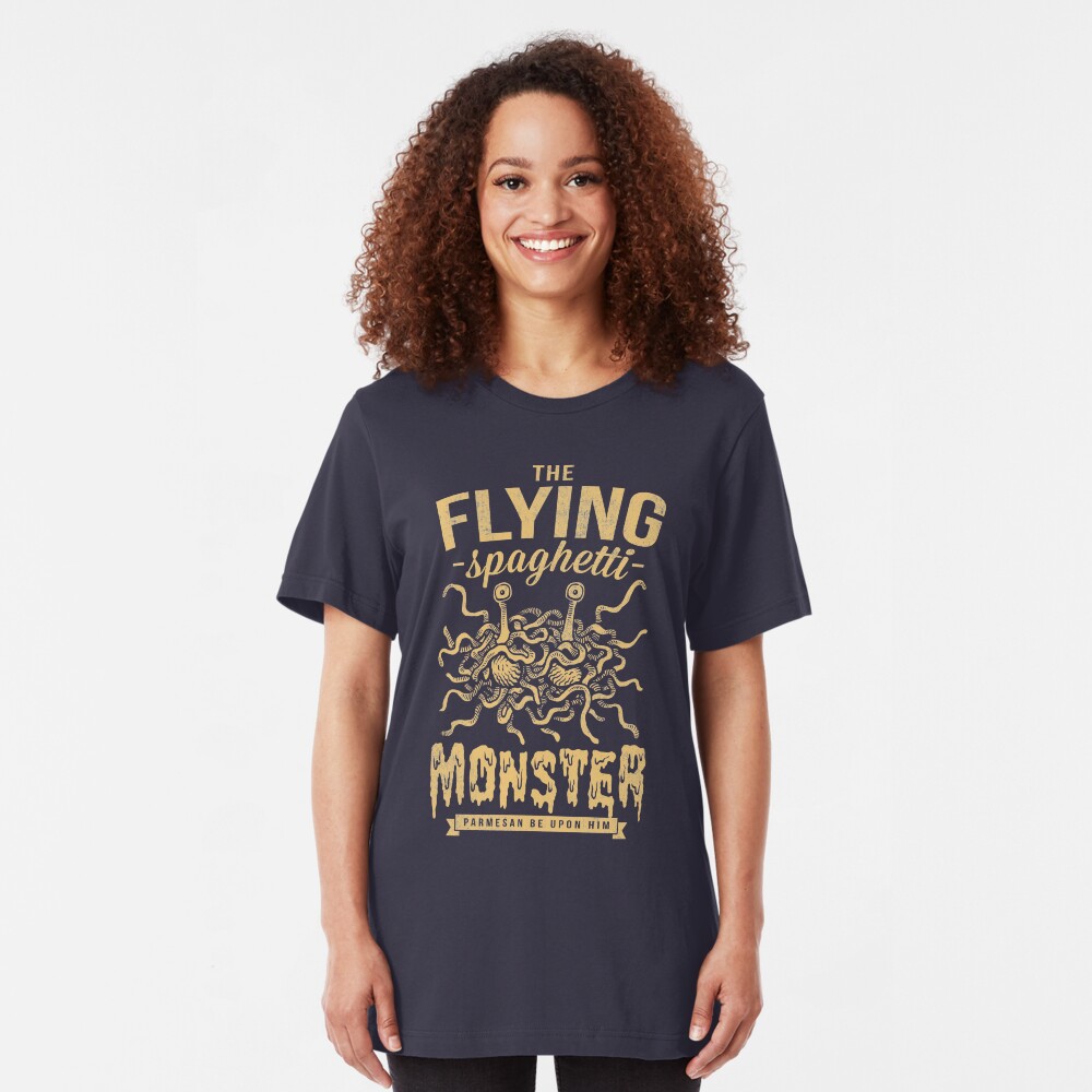 The Flying Spaghetti Monster (dark) Slim Fit T-Shirt