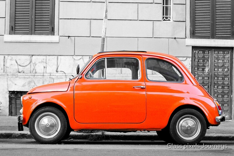 quot orange fiat 500 in rome italy quot by wildrain redbubble quot orange fiat 500 in rome italy quot by wildrain redbubble