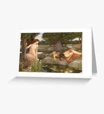 John William Waterhouse - Echo And Narcissus 1903 Greeting Card