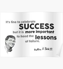 success and lessons - bill gates Poster