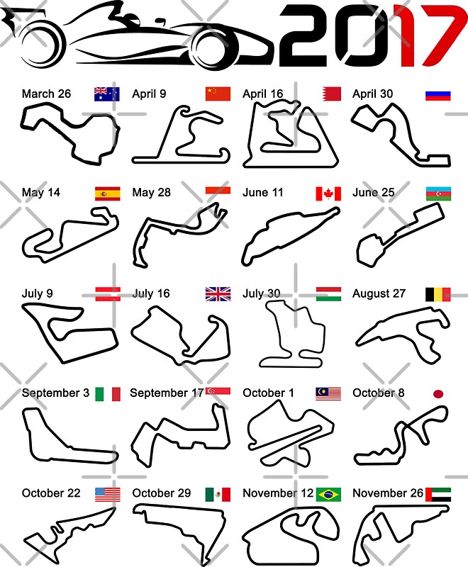 F1 2017 Stickers Redbubble