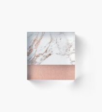 Rose gold marble and foil Acrylic Block