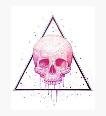 Skull in triangle on black Photographic Print