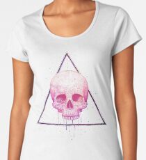 Skull in triangle on black Women's Premium T-Shirt