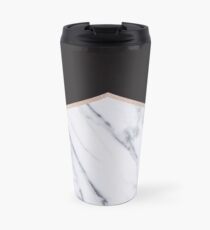 Rose gold gilded with geometric ebony marble Travel Mug