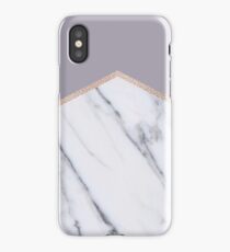 Smokey lilac - rose gold geometric marble iPhone Case