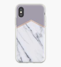 Vinilo o funda para iPhone Smokey lila - mármol geométrico oro rosa