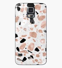 Klassischer Roségold-Vintage-Marmor abstrakten Terrazzo-Design Hülle & Klebefolie für Samsung Galaxy