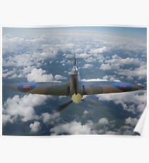 Spitfire Above the Clouds Poster