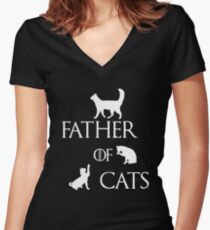 FATHER OF CATS Women's Fitted V-Neck T-Shirt