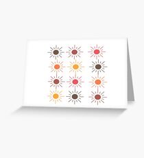 Earth Tone Suns Pattern Greeting Card
