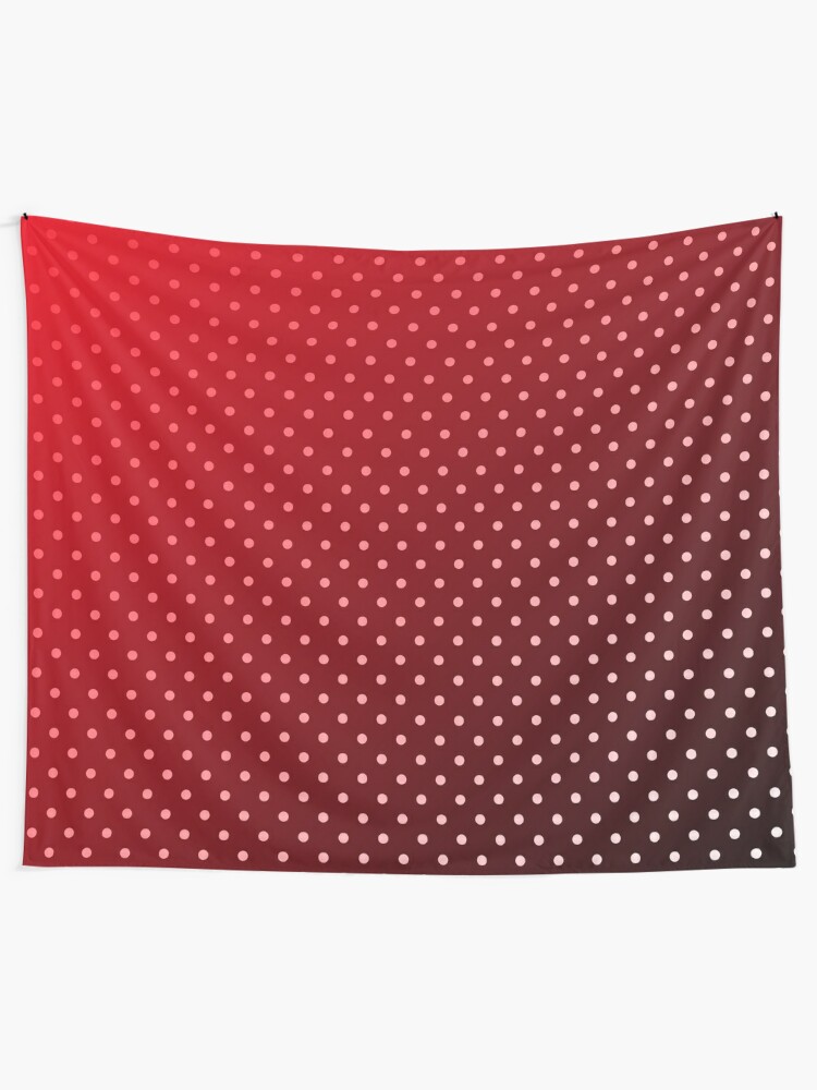 Carmine Red White And Black Faded Polka Dots Tapestry By