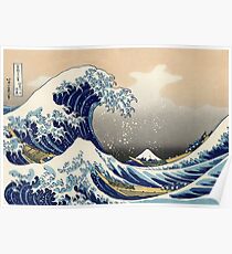 'The Great Wave Off Kanagawa' by Katsushika Hokusai (Reproduction) Poster