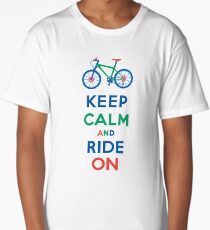 Keep Calm and Ride On - mountain bike - primary Long T-Shirt