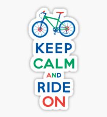 Keep Calm and Ride On - mountain bike - primary Sticker