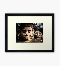 Buddhist Statues: Deva at Angkor, Cambodia Framed Print