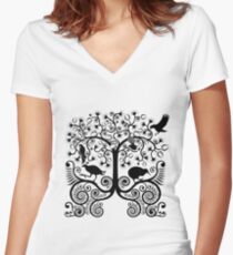 NZ Native Birds Women's Fitted V-Neck T-Shirt