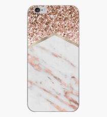 Schimmerndes Roségold mit roségoldenem Marmor iPhone-Hülle & Cover
