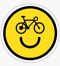I Love Cycling - Smiley Emoji - Happy Bike Face Sticker