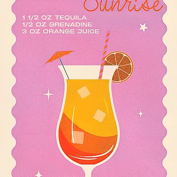 Tequila Sunrise T-Shirt Design Ideas - Custom Tequila Sunrise