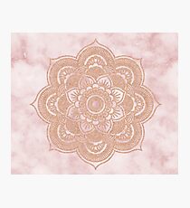 Roségold Mandala - rosa Marmor Fotodruck