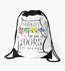 Forget Regret Drawstring Bag