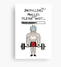Rick and Morty. Installing muscles. Metal Print