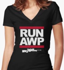 RUN AWP Women's Fitted V-Neck T-Shirt