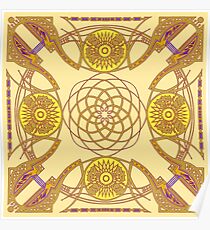 Rose in a gold vase. Poster