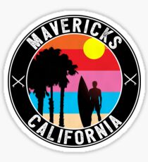 Surfing Mavericks Maverick's California Surf Surfboard Waves Half Moon Bay 3 Sticker