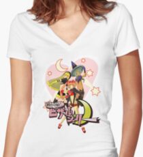 Bizarre Jelly Logo (No More Heroes) Women's Fitted V-Neck T-Shirt