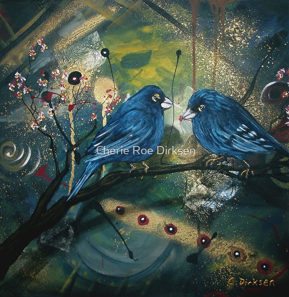 Birds Sitting on a Branch by Cherie Roe Dirksen