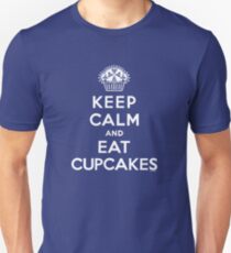 Keep Calm and Eat Cupcakes - white type Unisex T-Shirt