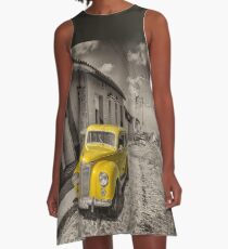 Gelber Präfekt A-Linien Kleid